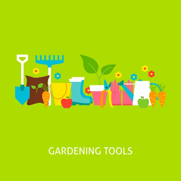 Gardening Tools Vector platte Concept — Stockvector