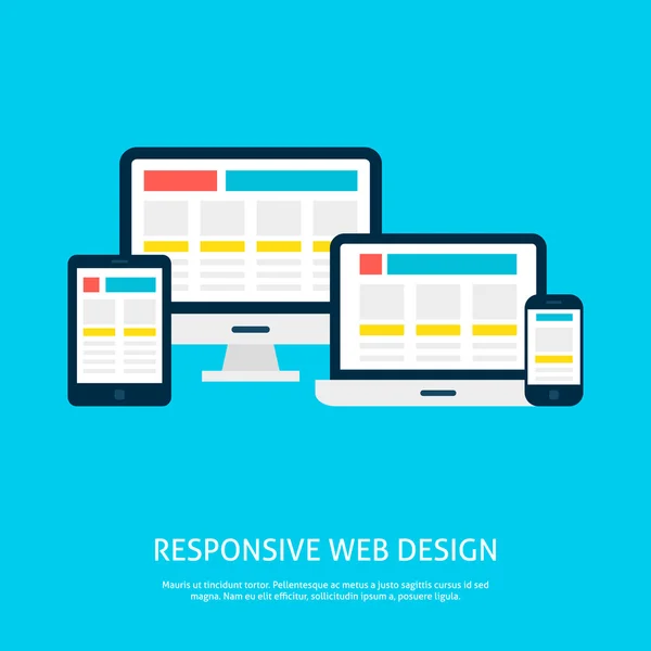 Responsive Web Design Gadgets platte Concept — Stockvector