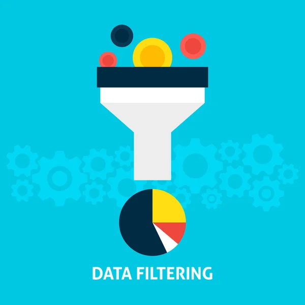 Data filtering plat concept — Stockvector