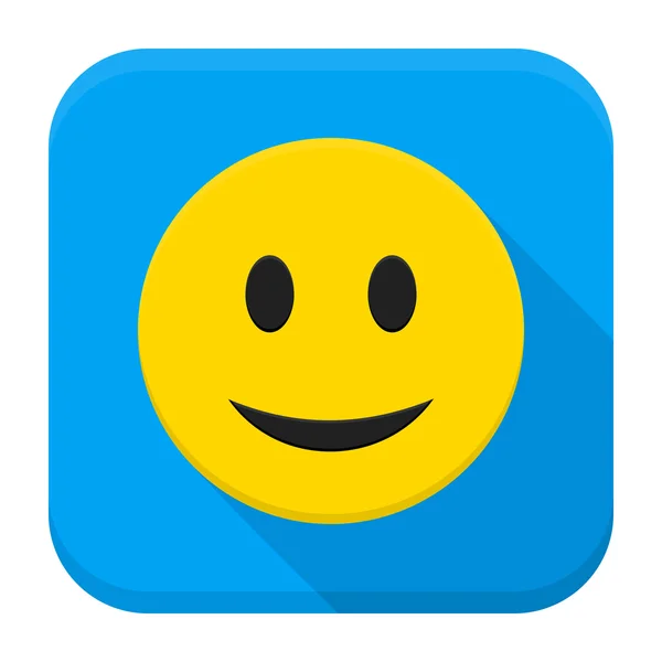 Smiling Yellow Face App Ícone — Vetor de Stock