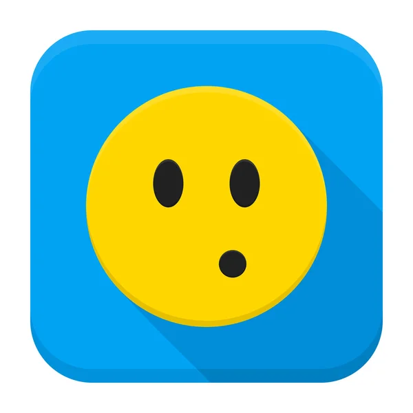 Surprised Yellow Smiley App Icon — Stock Vector