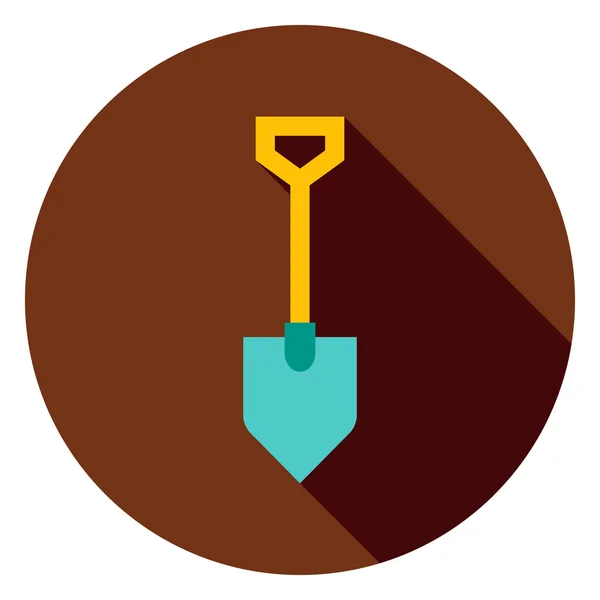 Icono de círculo de pala de herramienta de jardín — Vector de stock