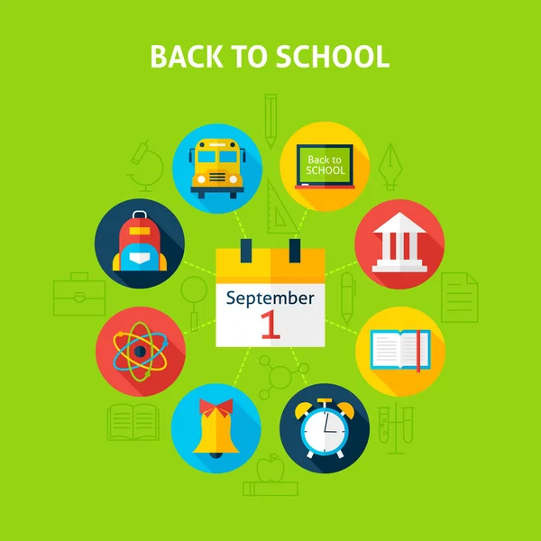 Back to School Infographic Concept — Stock Vector