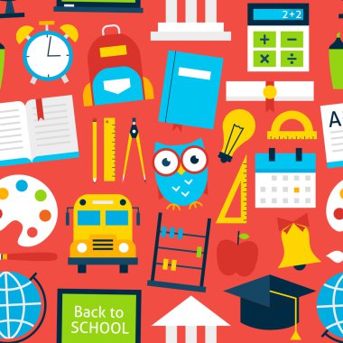 Kırmızı döşeme deseni Back to School