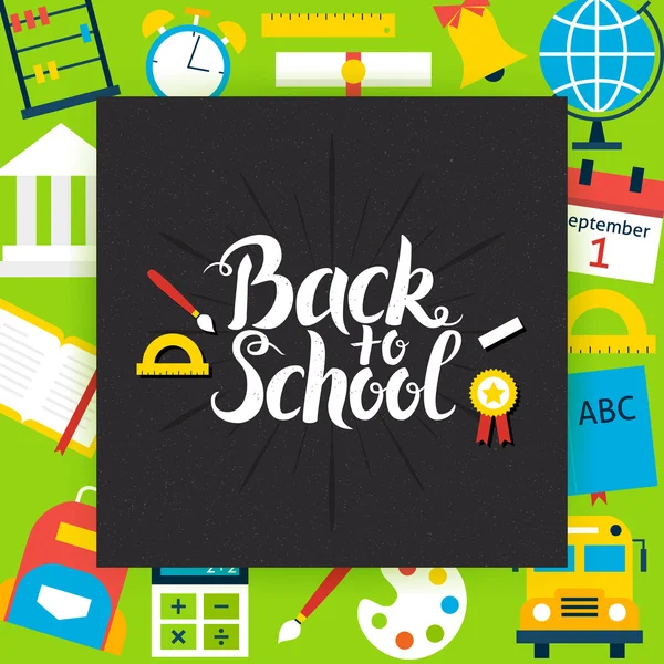 Retour au concept de tableau de bord scolaire — Image vectorielle