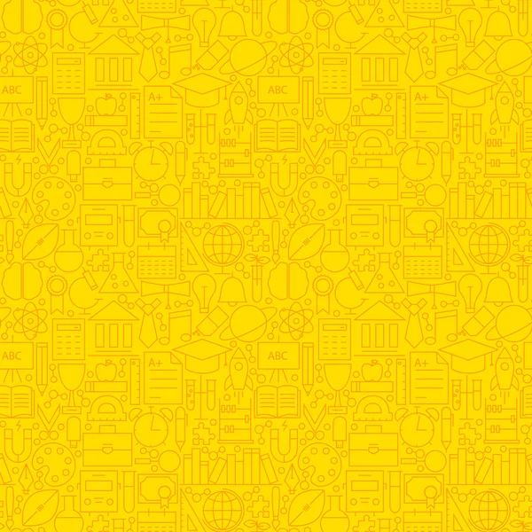 Línea de aprendizaje patrón de azulejos amarillos — Vector de stock