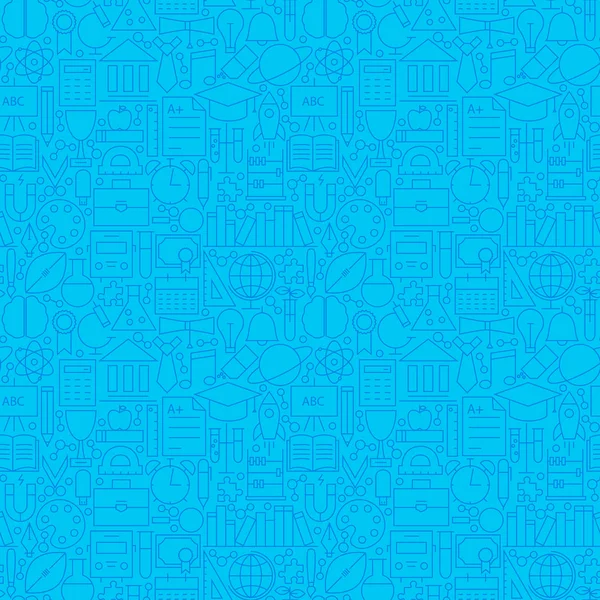 Line Science Education Blue Tile Pattern — Stock Vector