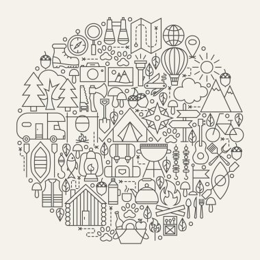 Kamp satır simgeler daire