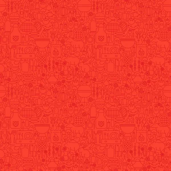 Linia czerwona Grill Seamless Pattern — Wektor stockowy