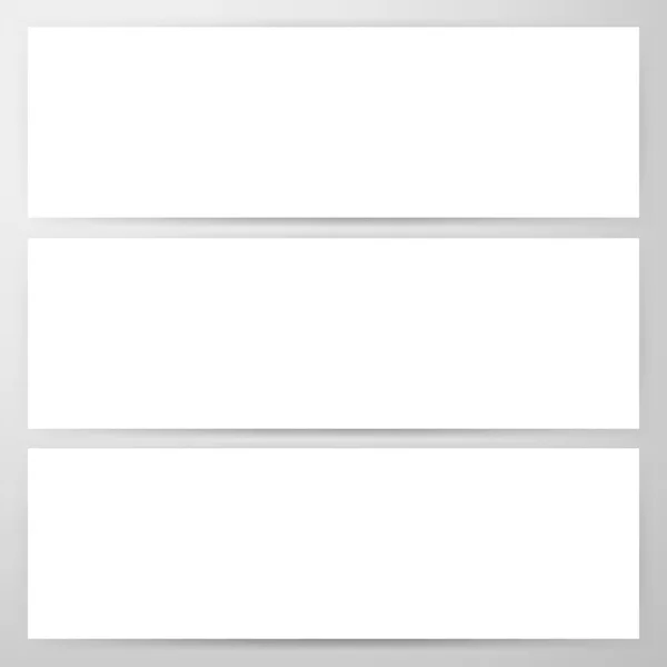 Three Horizontal Banners Blank Mockup — Stock Vector