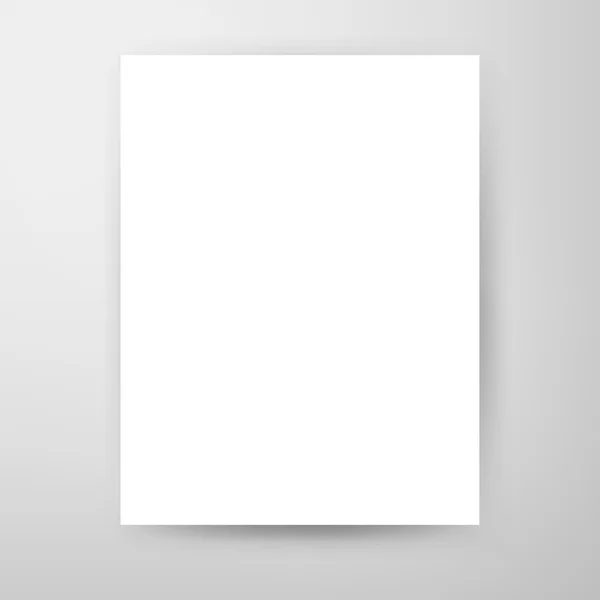 Branco Blank Poster Mockup — Vetor de Stock