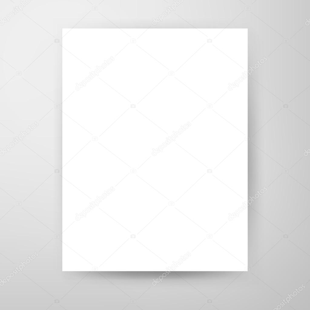 Empty white poster paper blank template Royalty Free Vector