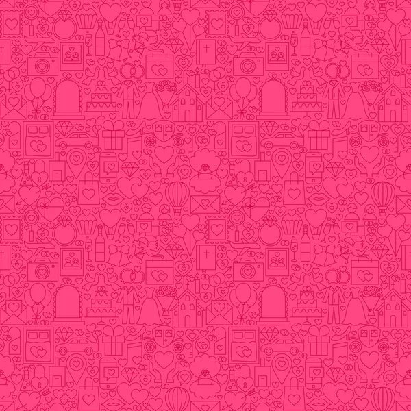 Pink Line Wedding Seamless Pattern — Stock Vector