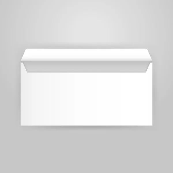 Maquette d'enveloppe ouverte blanche — Image vectorielle
