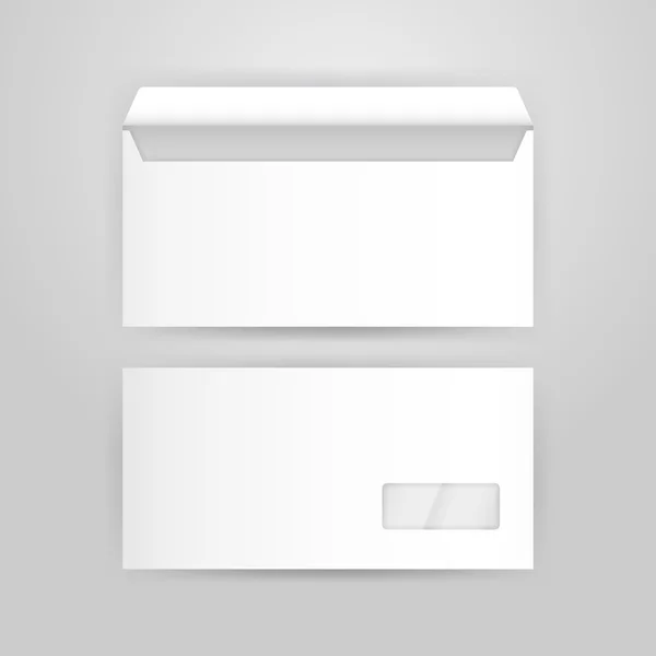 Modelo de Mockup de envelope branco — Vetor de Stock