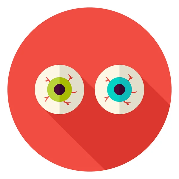 Spooky Eyeballs Circle Icono — Vector de stock