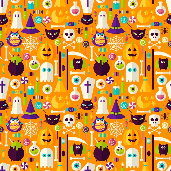 Halloween vacaciones fondo sin costuras — Archivo Imágenes Vectoriales