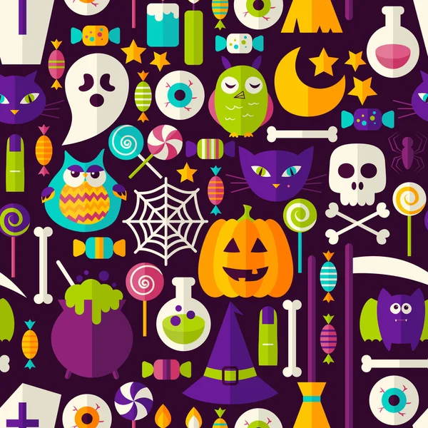 Fundo sem emenda assustador Halloween — Vetor de Stock