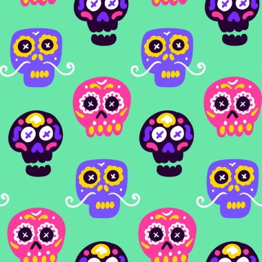 Skull Dia Los Muertos Kusursuz Desen