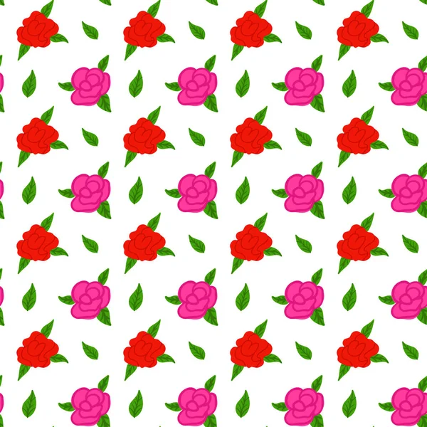Rose patrón sin costura — Vector de stock
