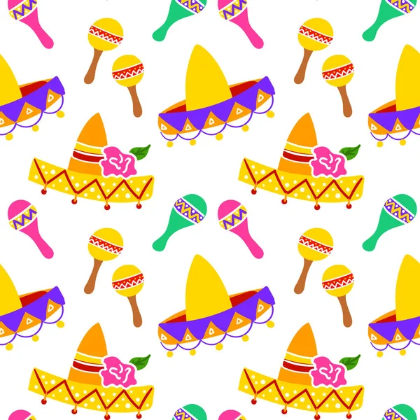 墨西哥Sombrero无缝线图案 — 图库矢量图片