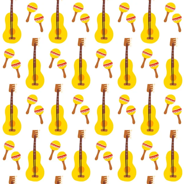 Maracas gitarr sömlösa mönster — Stock vektor