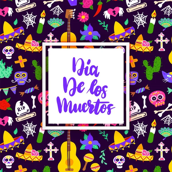 Dia Muertos Lettering Concept — Vettoriale Stock