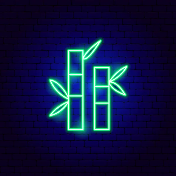 Bamboe Neon Teken — Stockvector