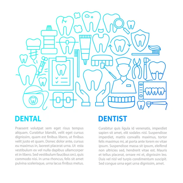 Modello di linea dentista — Vettoriale Stock