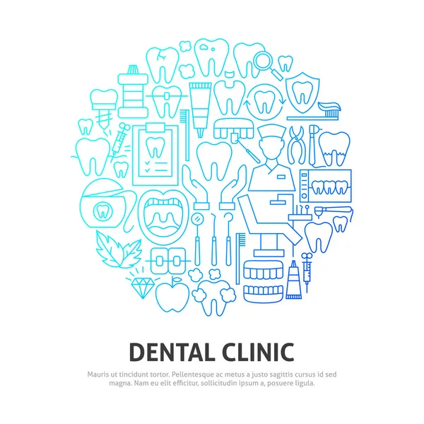 Concetto di cerchio clinica dentale — Vettoriale Stock