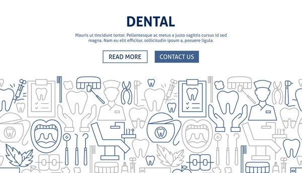 Design banner dentale — Vettoriale Stock