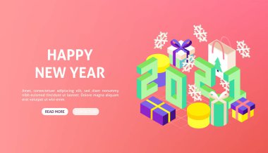 Mutlu yıllar 2021 bayrağı