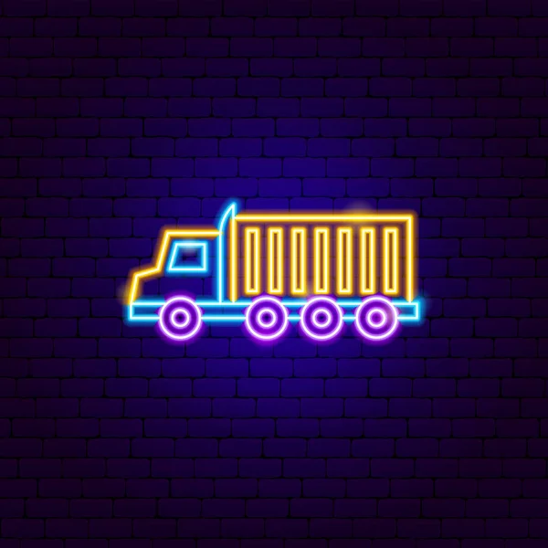 18 Wheeler Truck Neon Sign — стоковый вектор