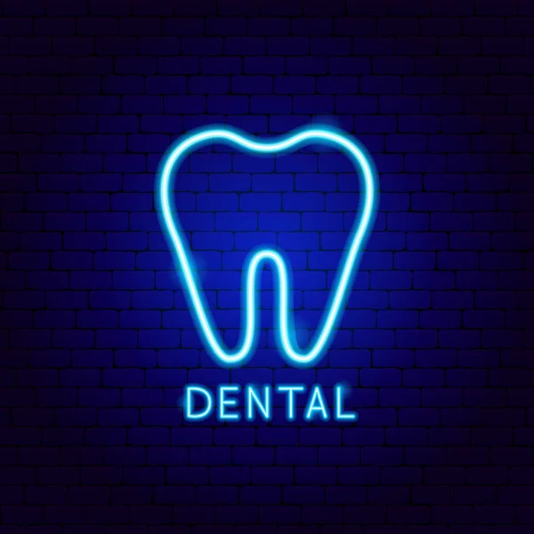 Étiquette néon dentaire — Image vectorielle