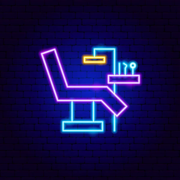 Tandläkare skåp Neon Sign — Stock vektor