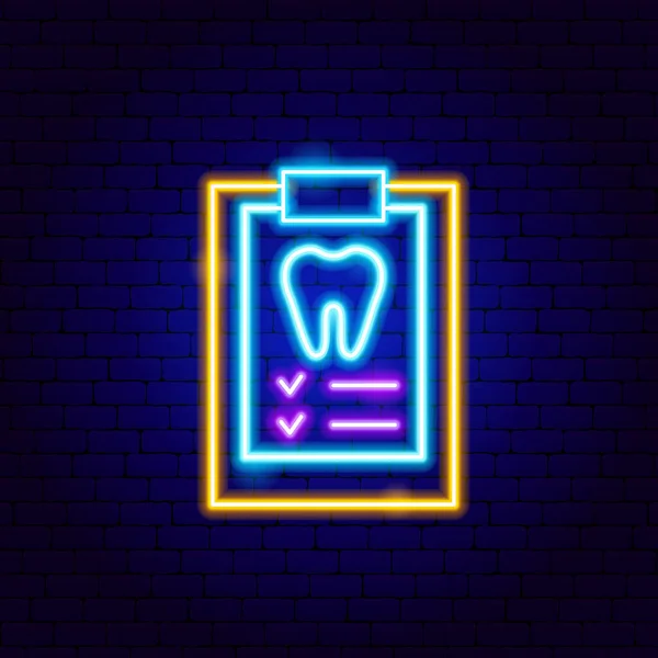 Vérification des dents Néon signe — Image vectorielle
