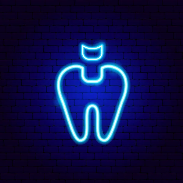 Remplissage des dents néon signe — Image vectorielle