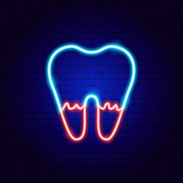 Zębowy neon korzeniowy — Wektor stockowy
