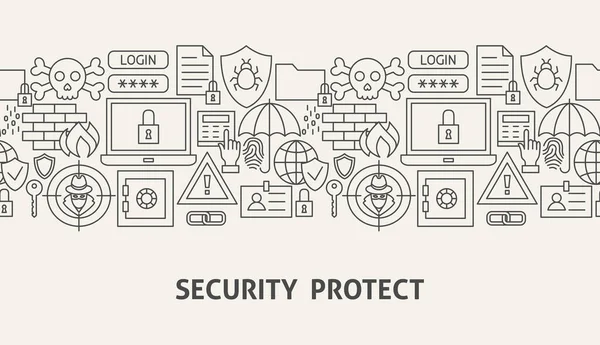 Beveiliging Bescherm Banner Concept — Stockvector