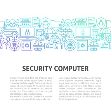 Güvenlik Bilgisayar Çizgisi Şablonu