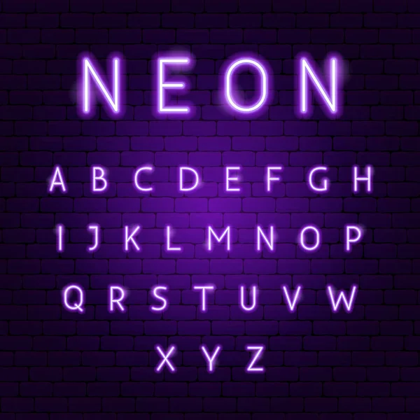 Alphabet Néon Violet — Image vectorielle