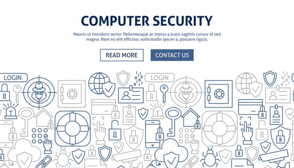 Ontwerp van banner voor computerbeveiliging — Stockvector