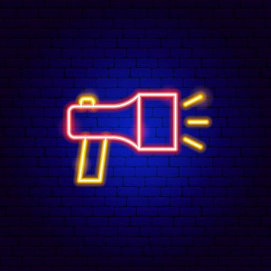 Flashlight Neon tabelasını tut. Işık Tanıtımının Vektör ResmiComment.