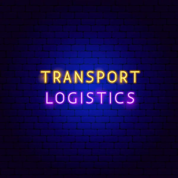 Transport Logistyka Neon Tekst — Wektor stockowy