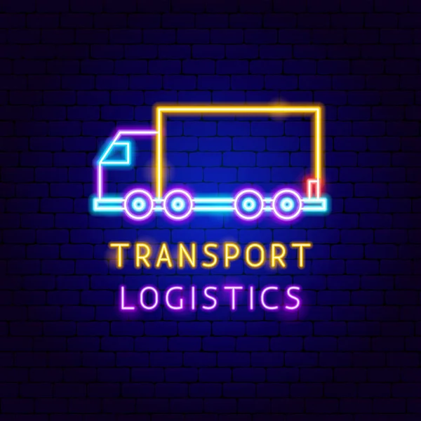 Logística de transporte Neon Label — Archivo Imágenes Vectoriales