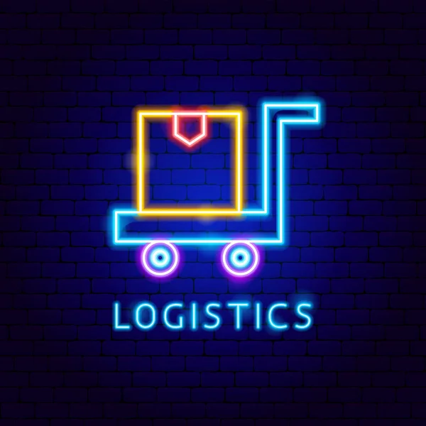 Logística Neon Label — Archivo Imágenes Vectoriales