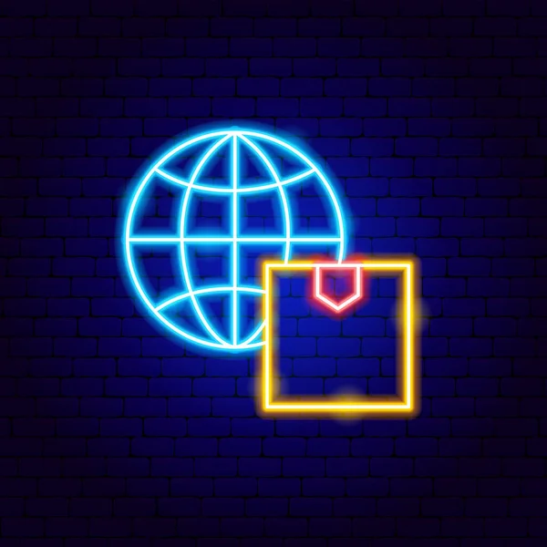 Global Delivery Neon Sign — Stockový vektor