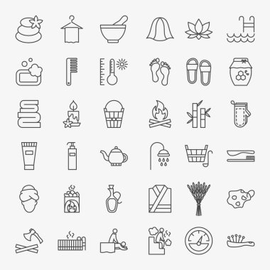 Spa Çizgisi Simgeleri Ayarlandı