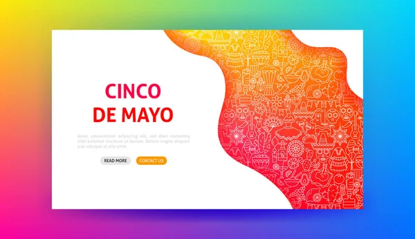 Pagina di destinazione Cinco de Mayo — Vettoriale Stock
