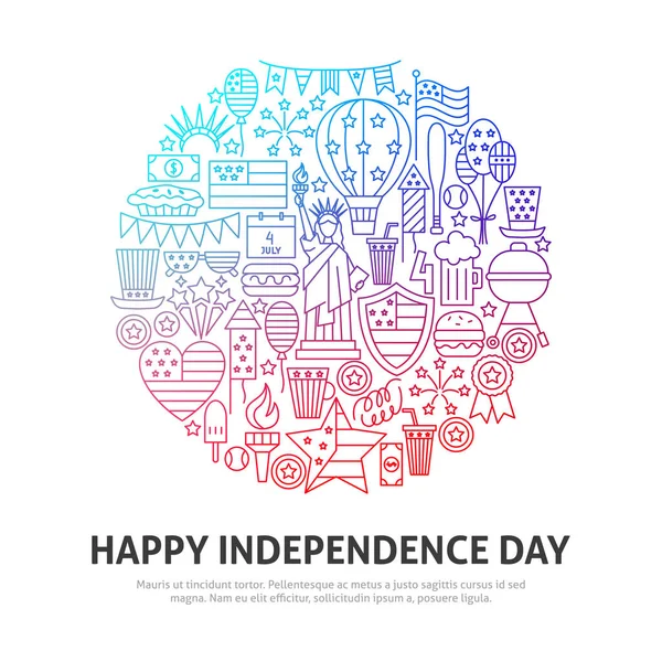 Happy Independence Circle Concept — Image vectorielle